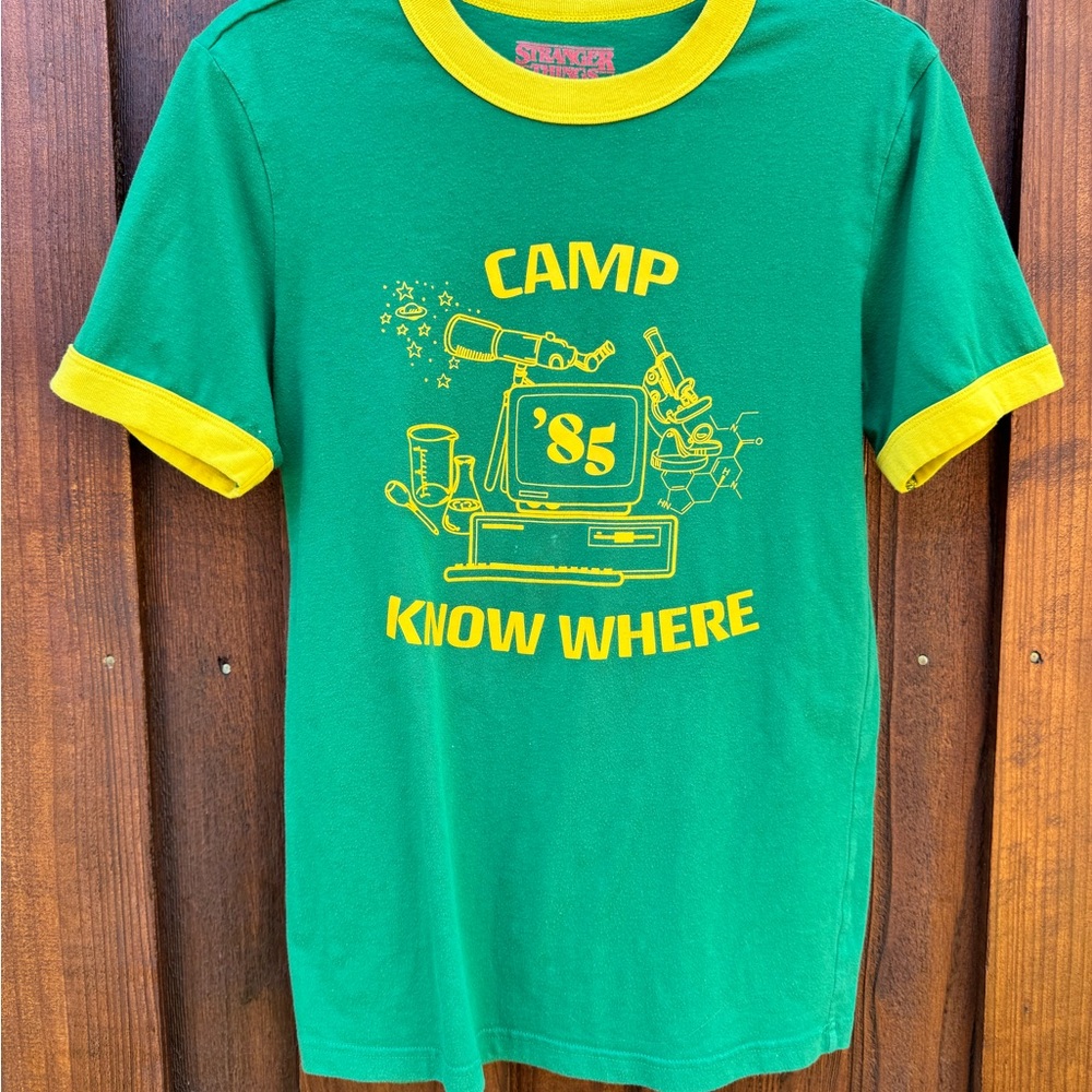 Stranger Things Camp Know Where Graphic Tee Small